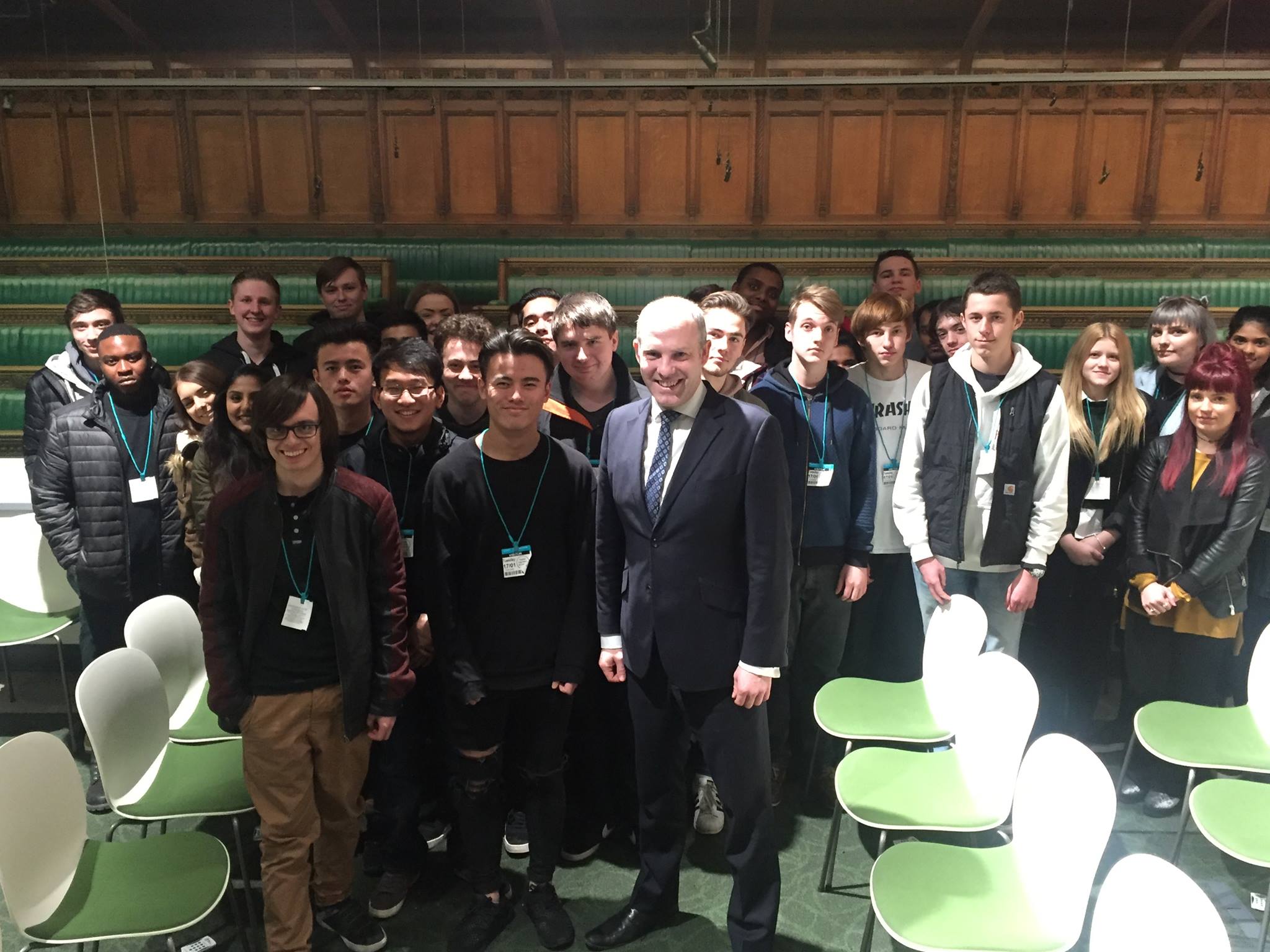 Justin with Swindon College in Parliament