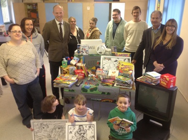 Justin Delivers Books And Games To Penhill Youth Club