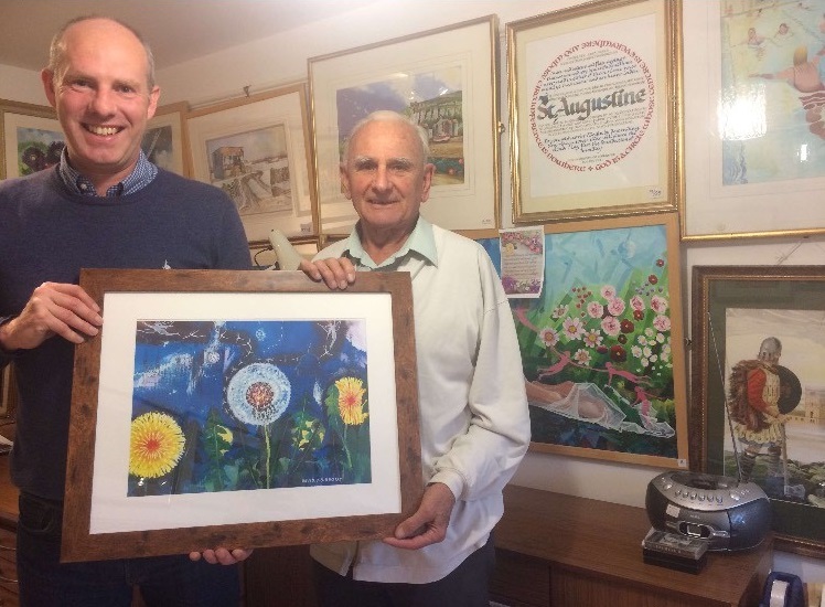 Justin Pleased To Accept Fantastic Piece For Community Office By Local Artist