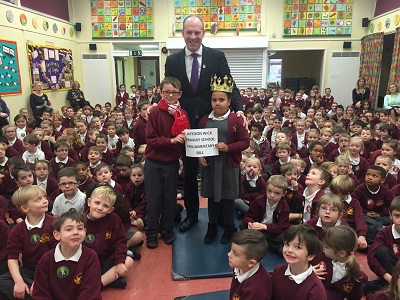 Justin Welcomes Haydon Wick Students Approval Of School Sports Bill