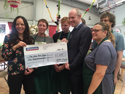 North Swindon MP Arranges Major Donation From Nationwide To Olive Tree Cafe