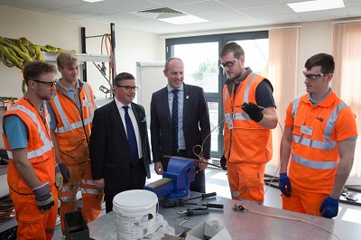 Justin & Robert Open New Electrification Training Centre Helping To Put Swindon On The Right Track