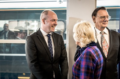 Justin Welcomes The Duchess Of Cornwall To Swindon To Honour Sir Daniel Gooch