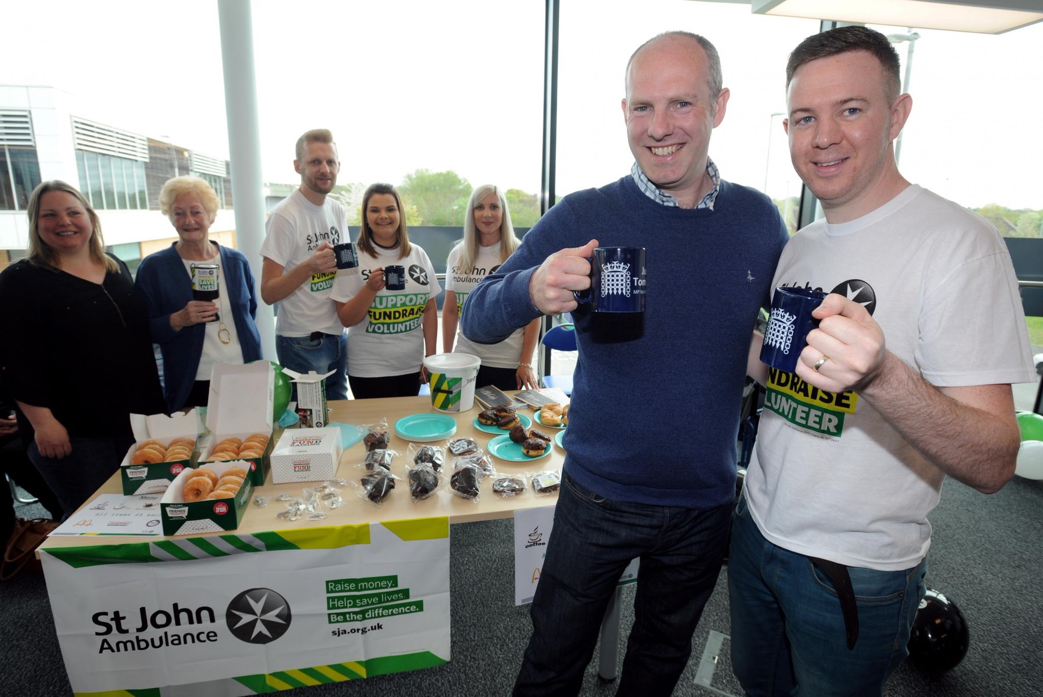 North Swindon MP Hosts Charity Coffee Morning For Nationwide Marathon Man & St. John Ambulance