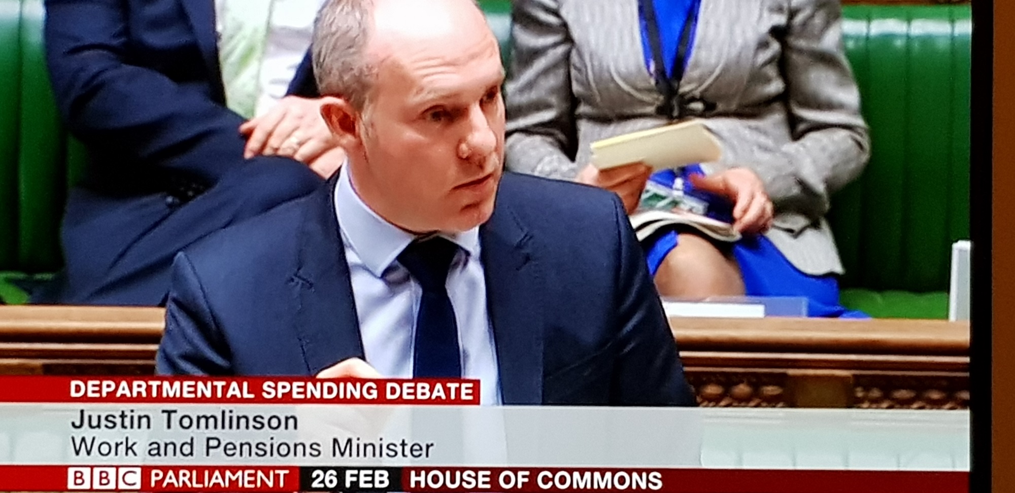 Viedo: Justin Tomlinson MP Responding as Minister During DWP Questions October 2020