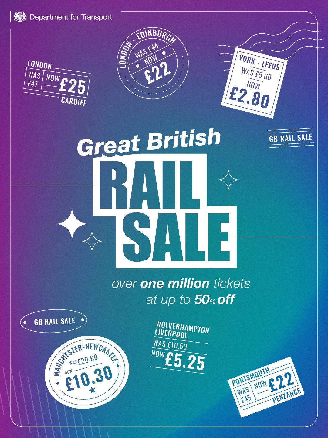 Over One Million Half Price Rail Tickets In First Ever Great British Rail Sale